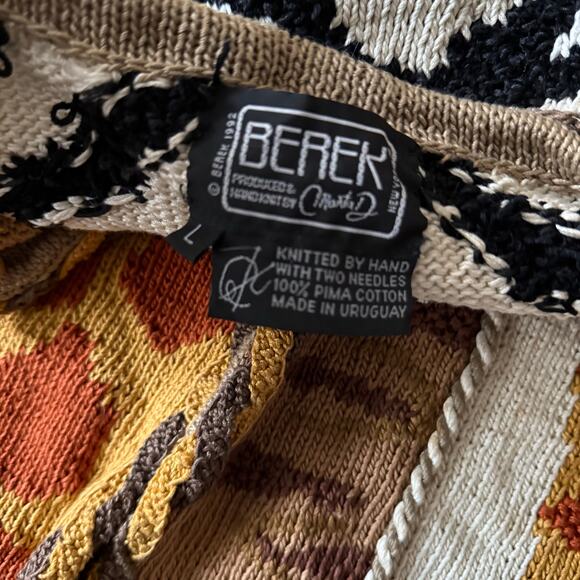 BEREK 1992 vintage hand sewn knitted handmade giraffe knit sweater 90’s Marta D - Picture 9 of 12